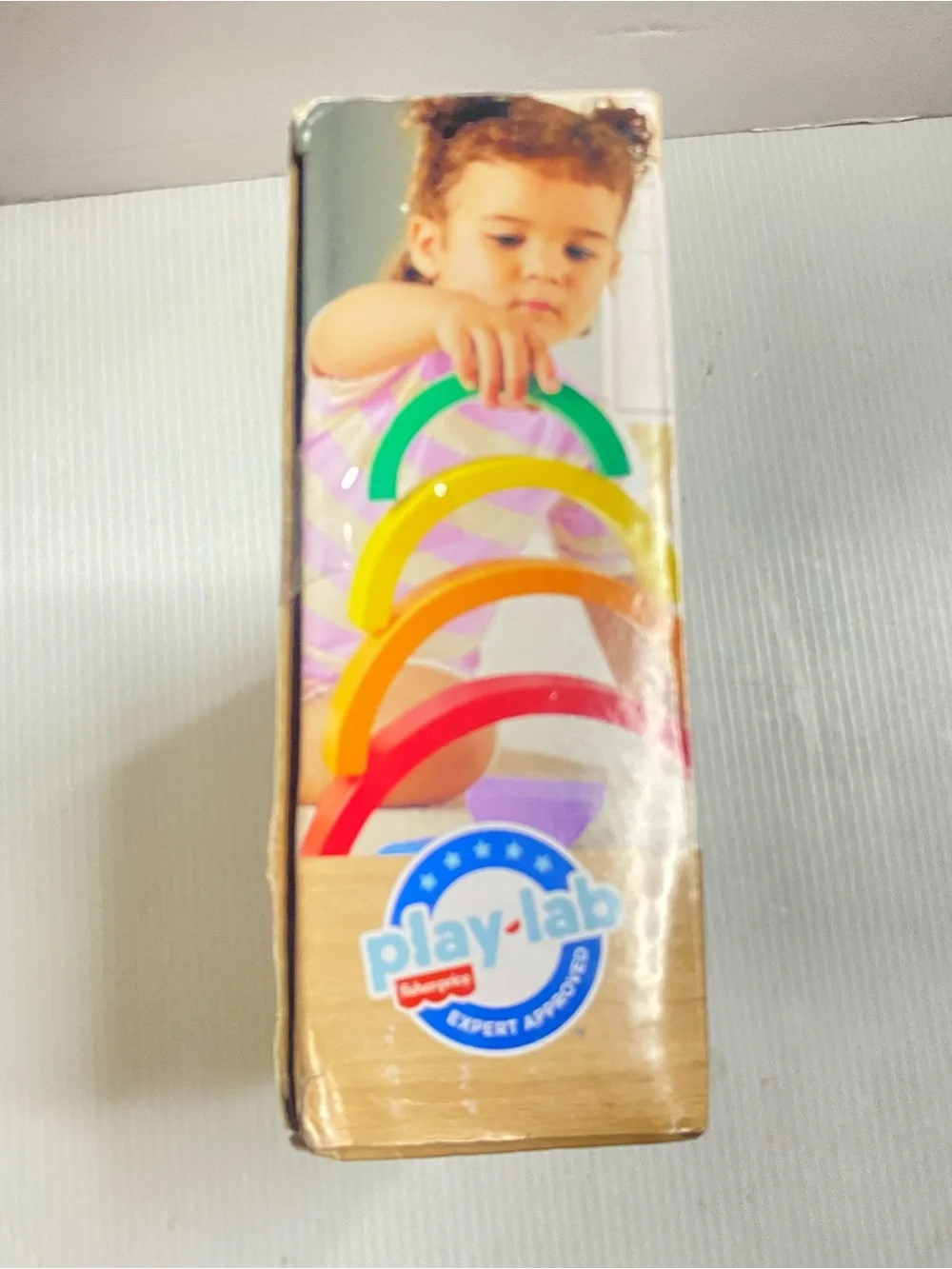 Fisher-Price Wooden Stacking Rainbow - Red, Orange, Yellow, Green, Blue, Purple